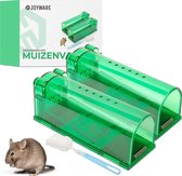 Joyware Muizenval - Diervriendelijke Muizenval Voor Binnen en Buiten - 2 Stuks - Inclusief Schoonmaakborstel - Muizenvallen - Mouse Trap - Model 2024