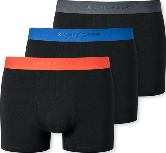SCHIESSER 95/5 boxer (3-pack) - heren short organic cotton geweven elastische tailleband multicolor - Maat: L