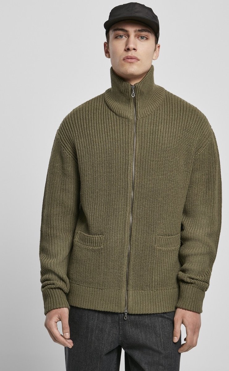 Urban Classics Double zip Sweater/trui met rits XL Groen