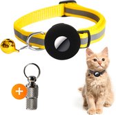 Ace Pets – Airtag Halsband Kat - Halsband Kat Reflecterend - Kattenhalsband Airtag Geel - Geschikt voor Apple Airtag