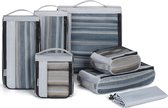 Koffer-organizerset, 7-delig, waterdichte reis-kledingtassen, pakzakken voor koffer, verpakkingskubussen met schoenenzak, lichte organizer voor rugzak
