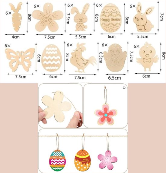 Grapat - Pasen | Houten Hangers | Hop and Peep - Duurzaam Spelen