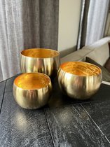 Set van 3 kaarshouders - glans goud - metaal