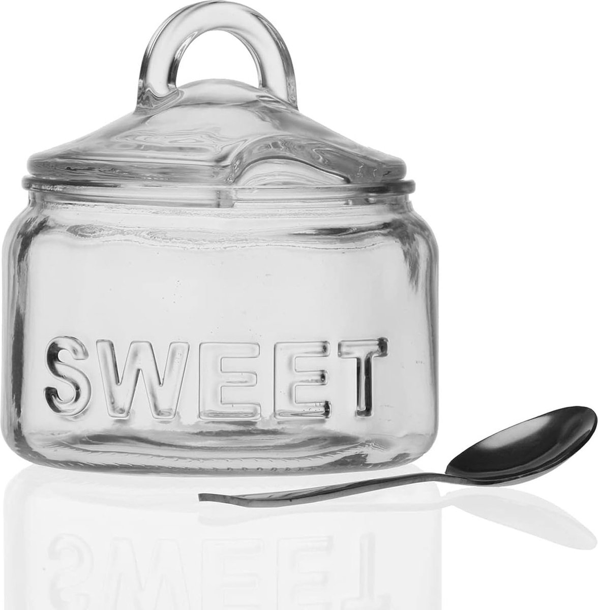 Suikerpot met deksel en lepel suikerpot kruidenpotjes opbergruimte voor specerijen zout peper kruiden 540 ml