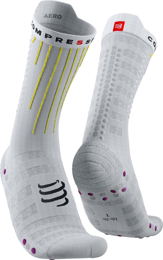 Chaussettes Aero - White / Yellow Safety / Rose Pink