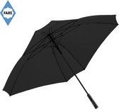 Fare Paraplu - Automatisch openend - Winddicht - Exclusief Fare® - Ø 113 cm - Vierkant - Polyester/glasvezel/staal - Zwart