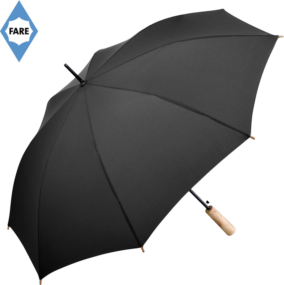 Fare Paraplu - Ø 105 cm - Automatisch openend - Winddicht - waterSAVE® - Polyester/glasvezel/staal - Zwart