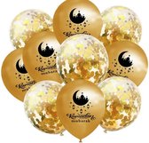 Akyol - Ramadan mubarak Ballonnen 10 Stuks - latex ballon -Eid ballon -ballon goud -folie ballon | Folie Ballonnen set voor Ramadan | Helium Ballon | Party Feest Ballonnen | Versiering