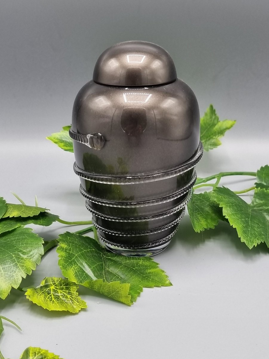 Mini Urn - 156-1 - Antraciet - Kristalglas - Slang - Urn - Deel Urn