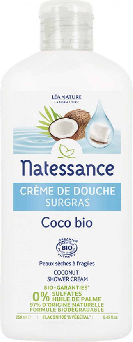 Natessance Biologische Kokosnoot Douchecrème 250 ml