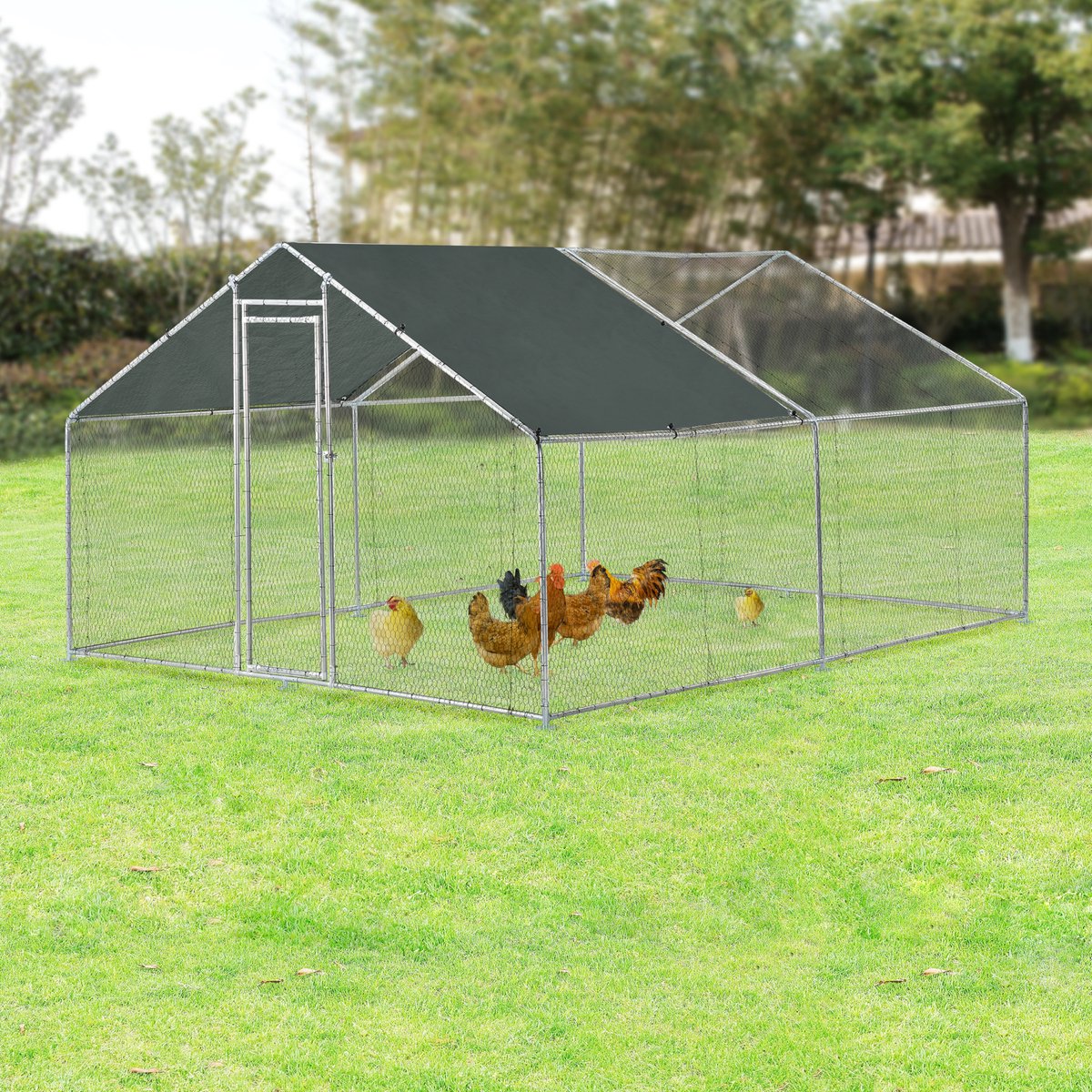 Kippenren Wels buitenren 3x4x2 m donkergroen pro.tec