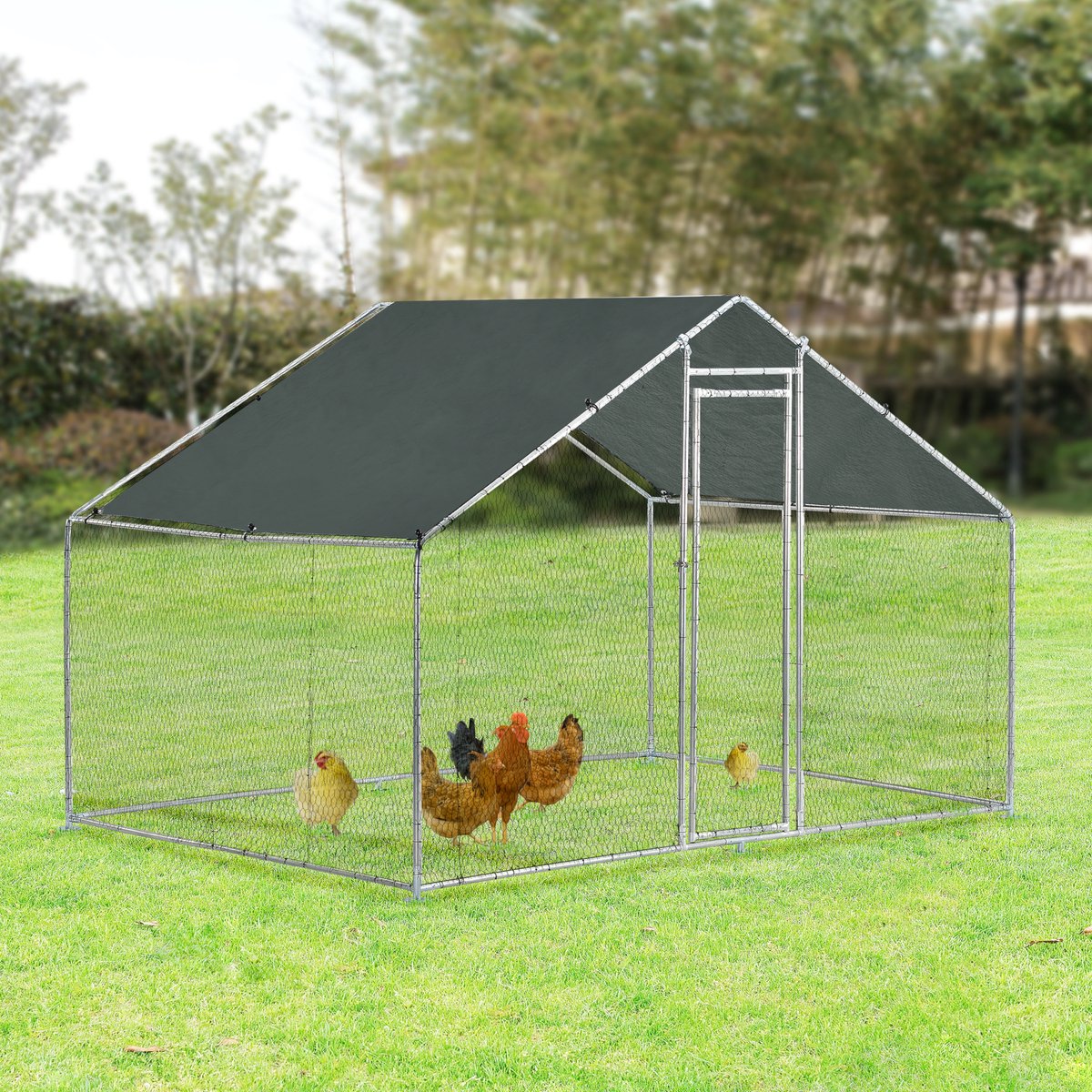 Bol.com Kippenren Wels buitenren 3x2x2 m donkergroen pro.tec aanbieding