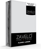 Zavelo Deluxe Flanel Laken Licht Grijs - 2-persoons (200x260 cm) - 100% katoen - Extra Dik - Zware Kwaliteit - Hotelkwaliteit