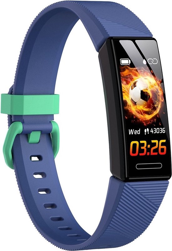 Kinder Smartwatch- Blauw/groen- Kinderen Fit Bit- Horloge- Watch-...