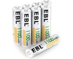 foto van EBL - Oplaadbare Batterijen - AAA - NiMH - 8 stuks