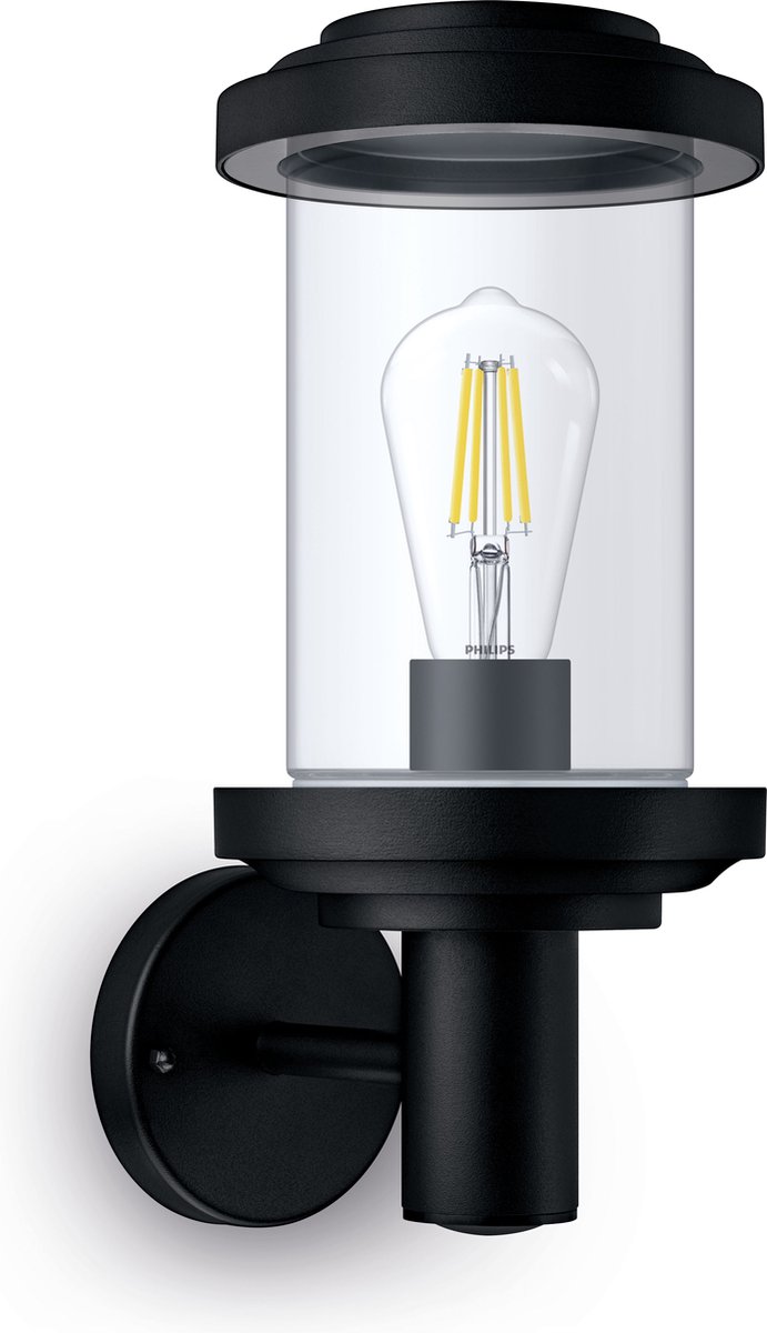 Philips Listra wandlamp - zwart - E27