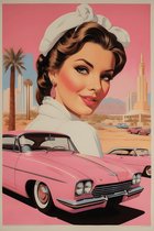 Vintage Poster | Pin up Poster | Amerikaanse Diner Poster | 51x71cm | Abstracte Poster | Wanddecoratie | Moderne Kunst | Muurposter | MT | Geschikt om in te lijsten