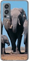 Telefoonhoesje Geschikt voor OnePlus Nord 2 5G hoesje - Olifant - Vlakte - Dieren - Natuur - Siliconen Telefoonhoesje