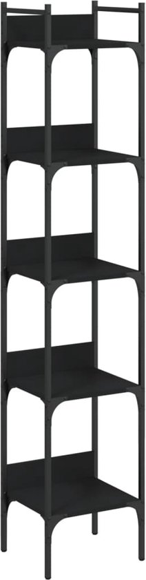 vidaXL-Boekenkast-5-laags-35x30x174-cm-bewerkt-hout-zwart