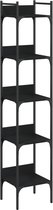 vidaXL - Boekenkast - 5-laags - 35x30x174 - cm - bewerkt - hout - zwart