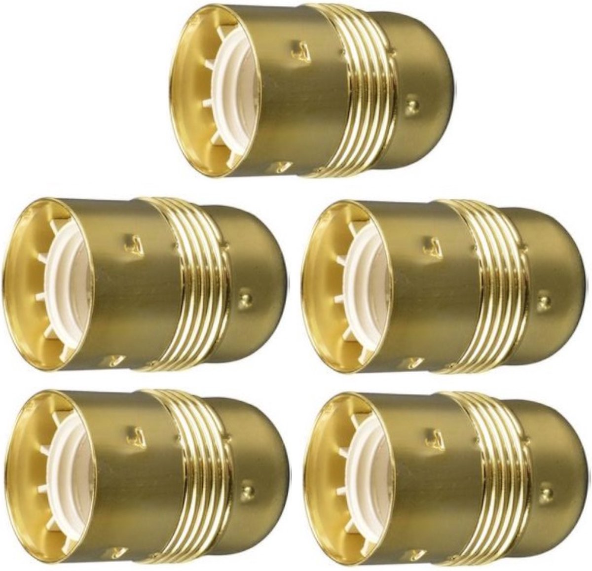 Lamphouder - Glad - E27 - Messing - Per 5 stuks