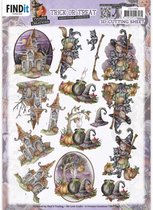3D Cutting Sheet - Yvonne Creations - Trick or Treat - Halloween Witch 10 stuks