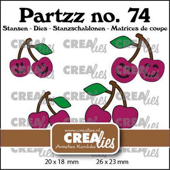Crealies Partzz Kersen klein en middel CLPartzz74 26x23mm (08-23)