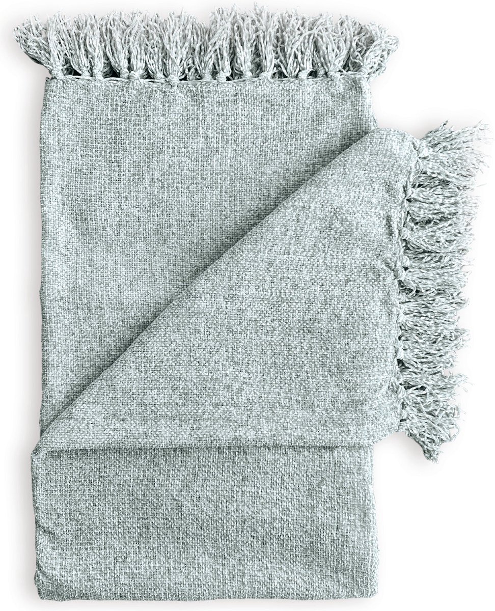 Zohome Plaid Ciniglia - Warme deken voor op de bank - Zacht - 140x200 cm - Groen