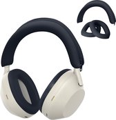 Housse en silicone kwmobile pour écouteurs - Compatible avec Sony WH-1000XM5 - Pour dragonne et coussinets d'oreille - 3x en bleu foncé