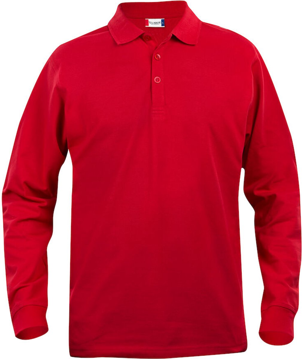 Clique Basic Polo L/S Junior 028233 - Rood - 150-160