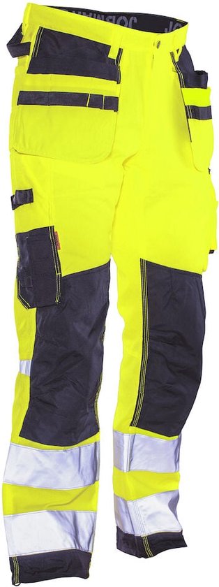 Jobman 2222 Hi-Vis Trousers Star HP 65222207 - Geel/Zwart - D096