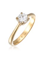 Elli PREMIUM Dames Ring Dames Verlovingsring Eenzaam met moissaniet in 925 Sterling Zilver Verguld