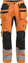 Jobman 2240 Hi-Vis Stretch Trousers HP 65224062 - Oranje/Zwart - C50