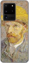 Geschikt voor Samsung Galaxy S20 Ultra hoesje - Zelfportret met strohoed - Vincent van Gogh - Siliconen Telefoonhoesje