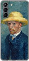 Geschikt voor Samsung Galaxy S21 hoesje - Zelfportret met hoed - Vincent van Gogh - Siliconen Telefoonhoesje