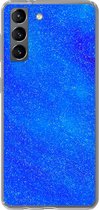 Geschikt voor Samsung Galaxy S21 hoesje - Blauw - Abstract - Design - Siliconen Telefoonhoesje