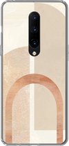 Geschikt voor OnePlus 7 Pro hoesje - Marmer print - Patroon - Roze - Siliconen Telefoonhoesje