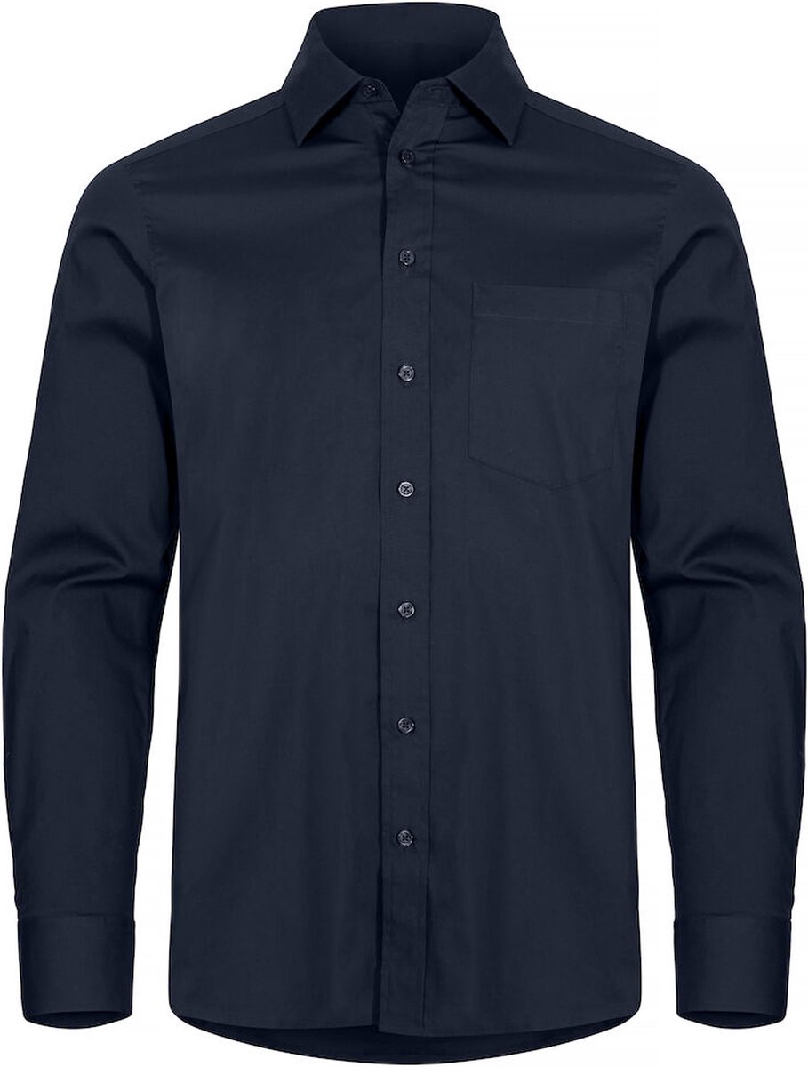Clique Stretch Shirt L/S 027960 - Dark Navy - XXL