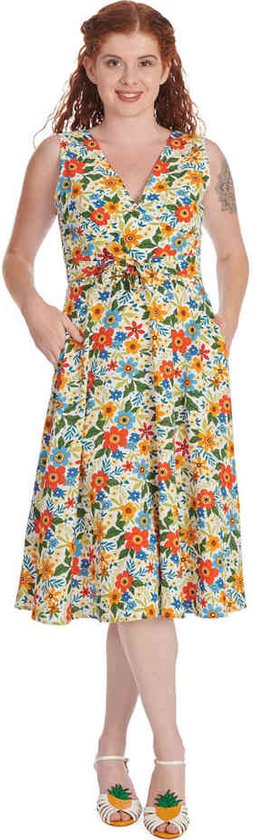 Banned - Wild Garden Flare jurk - XL - Multicolours