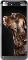Geschikt voor Samsung Galaxy A80 hoesje - Hond - Bruin - Portret - Siliconen Telefoonhoesje