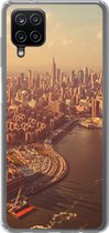 Geschikt voor Samsung Galaxy A12 hoesje - New York - Skyline - Goud - Siliconen Telefoonhoesje