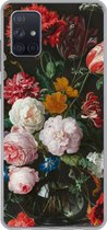 Geschikt voor Samsung Galaxy A71 hoesje - Stilleven met bloemen in een glazen vaas - Schilderij van Jan Davidsz. de Heem - Siliconen Telefoonhoesje