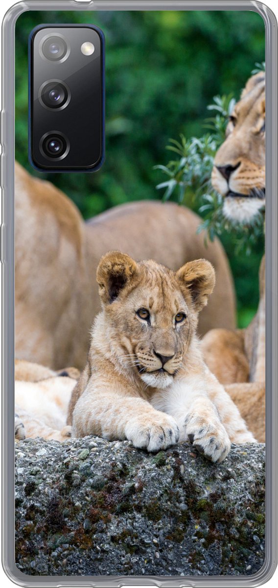 Telefoonhoesje Geschikt voor Samsung Galaxy S20 FE hoesje - Leeuwen - Dieren - Welpen - Siliconen Telefoonhoesje Telefoonhoesje