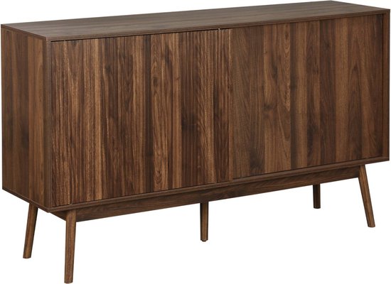 sweeek - Buffet en bois foncé, linéaire, l 150 x p 395 x h 90cm