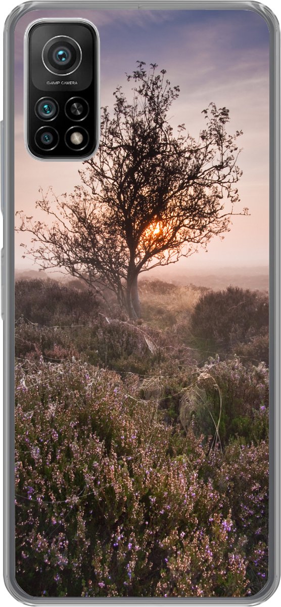 Telefoonhoesje Geschikt voor Xiaomi Mi 10T 5G hoesje - De heide bij zonsopgang - Siliconen Telefoonhoesje Telefoonhoesje