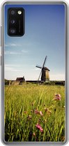 Samsung Galaxy A41 hoesje - Een molen met bloemen - Siliconen Telefoonhoesje