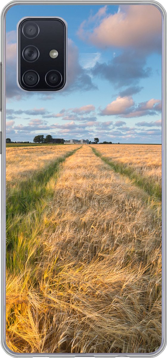Telefoonhoesje Geschikt voor Samsung Galaxy A51 5G hoesje - Gerstvelden in Groningen - Siliconen Telefoonhoesje Telefoonhoesje