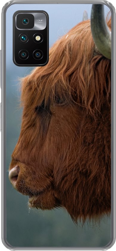 Telefoonhoesje Geschikt voor Xiaomi Redmi 10 hoesje - Schotse Hooglander - Dieren - Mist - Siliconen Telefoonhoesje