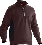 Jobman 5401 Sweat-shirt demi-zip 65540120 - Marron/ Zwart - XL