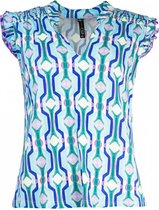 NED T-shirt Plumet Mao Ss 24s2 Eb036 02 Corydalis Blue Dames Maat - XL